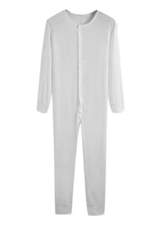 Férfi pizsama, fehér, pamutkeverék, 3XL INTL