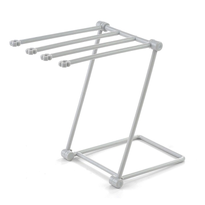 Suport pentru prosoape pliabil, gri, 20x16x25.5cm, design compact, material plastic