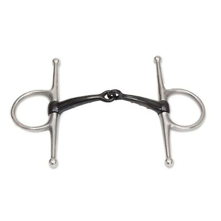 Zabala pentru cai Shires Sweet Iron, 4.5in, neagra, din cupru si inox, set pentru cai puternici si tineri