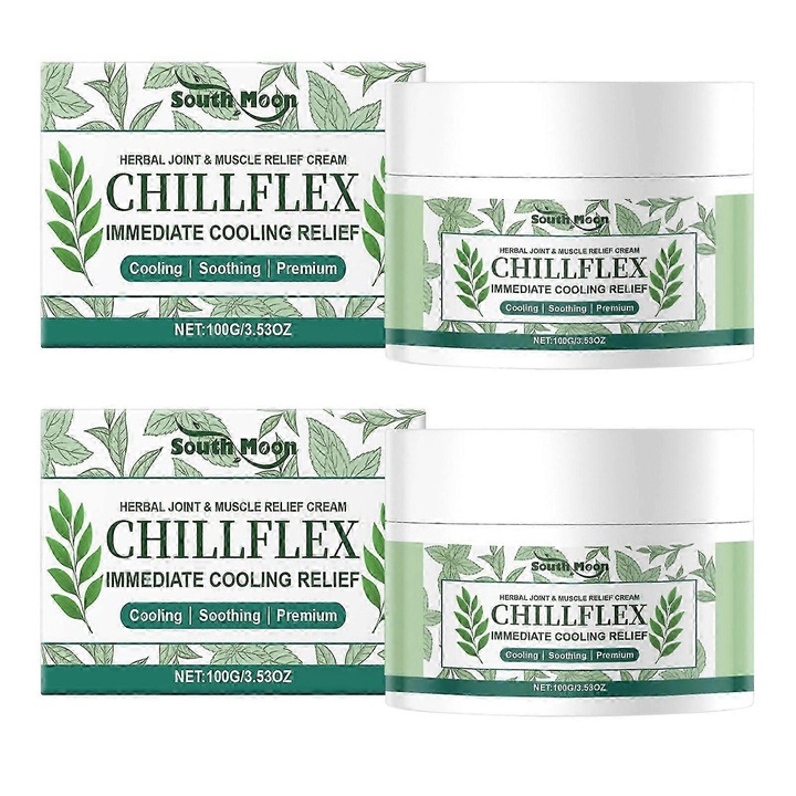 Chillflex Ízületi és Izommasszázs Krém, 2 db-os készlet, 100g, 6,9x6,9x4,2cm