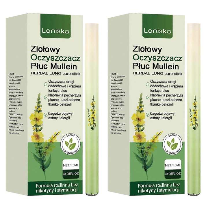 Set 2 stilouri nazale din plante pentru sustinerea respiratorie, 1.5 ml
