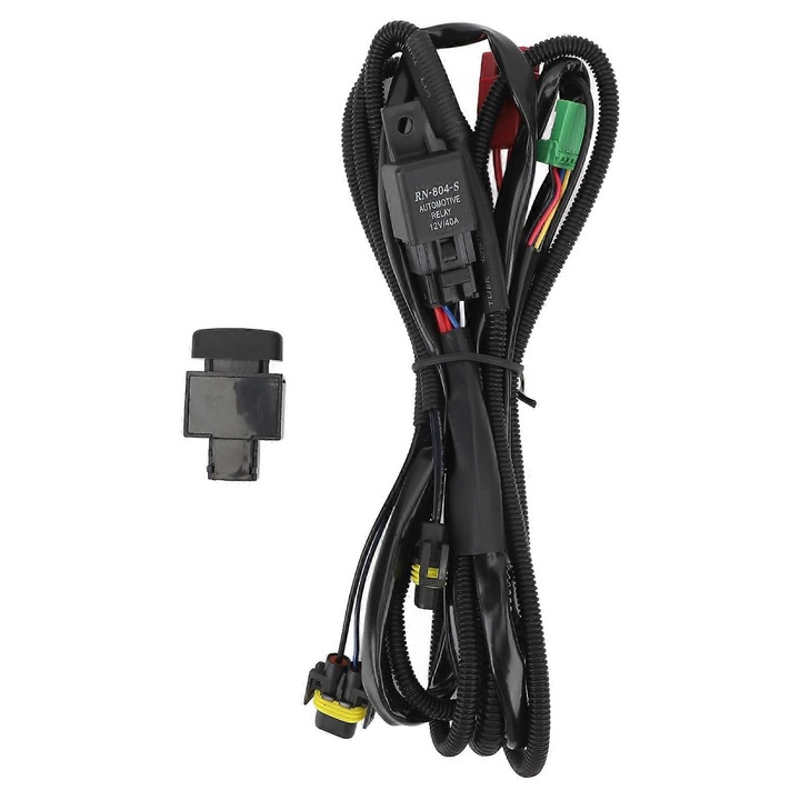 Kit cablaj releu LED pentru lumini de ceata cu comutator On/Off, 2 piese, pentru Qashqai J10, XTrail T31, Navara D40, Pathfinder R51