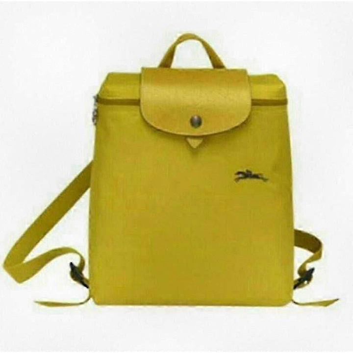 Rucsac pliabil din nylon, galben avocado, 26x10x28cm, cu curele ajustabile