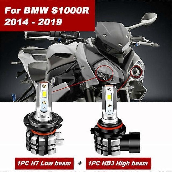 Becuri LED H7 Apmatauto 6000K, 2 buc, pentru BMW S1000R 2014-2019, 21W/PCS, 4800LM
