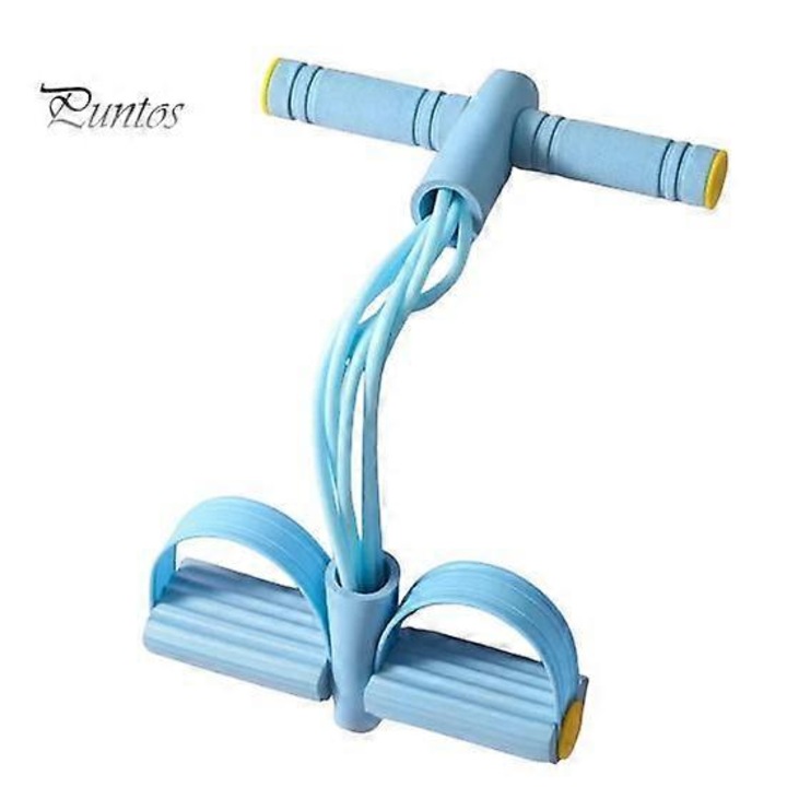 Banda de rezistenta multifunctionala cu 6 tuburi, 48x26cm, pentru antrenament acasa, albastra