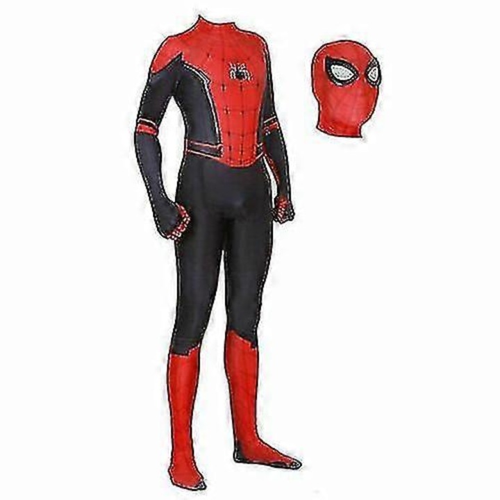 Costum Supererou pentru Copii, 130cm, Rosu, Set cu Caciula