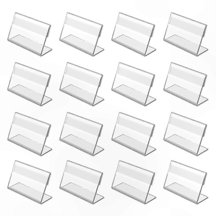Suporturi mini pentru afise din acril, set de 50 bucati, design transparent, 10x15cm