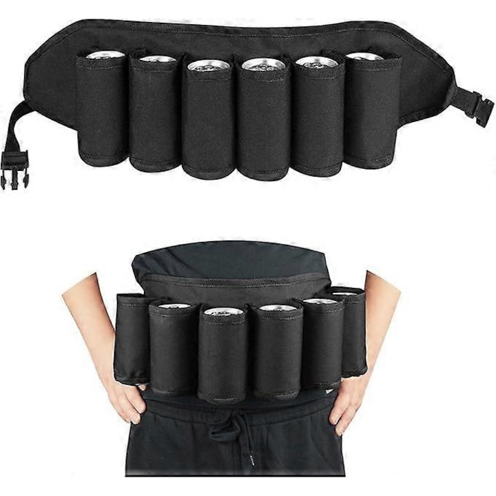 Колан-държач за бира, 6 бутилки, материал Оксфорд, регулируем 70-120 см, за партита и дейности на открито