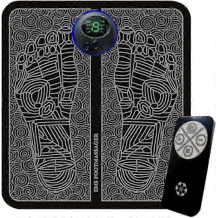 Масажор за крака, 8 режима, 19 нива, черен, 29x32см