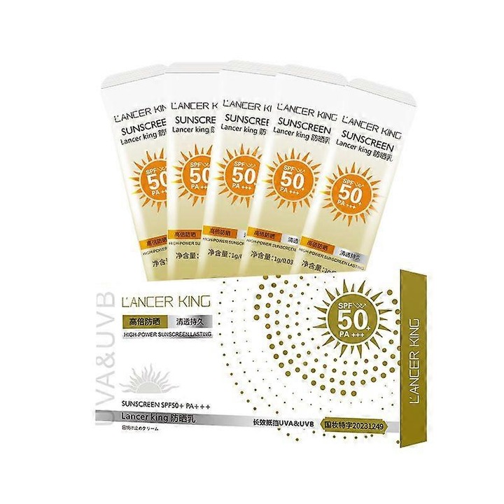 Set 50 plicuri protectie solara SPF 50+, gel hidratant, rezistent la apa, pentru fata si corp