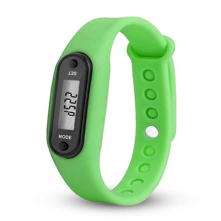 Bratara fitness cu display digital, design sportiv, curea din silicon ajustabila, roz, diametru 3.7cm