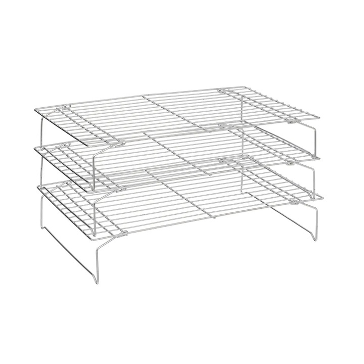 Suport racire patiserie, 3 nivele, otel, detasabie, 40 x D. 25 x H. 21.5 cm
