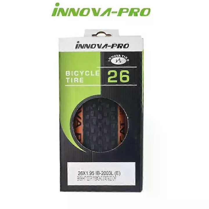 Cauciucuri bicicleta Innova Pro X-Bobcat 26x1.95, pliabil, pentru mountain bike, 120 TPI, culoare maro