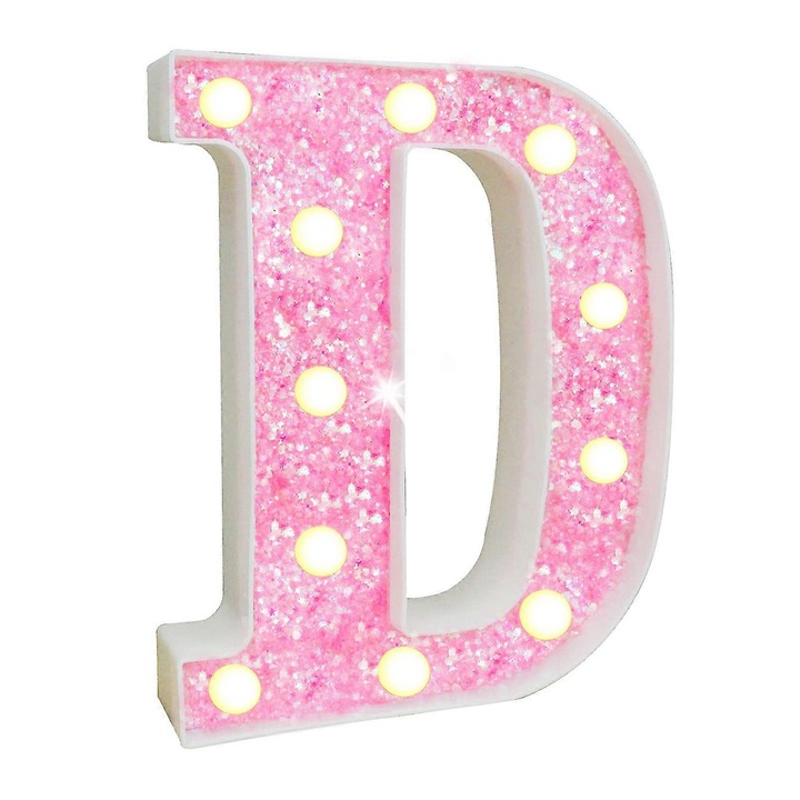 Lumina LED, roz, litera D