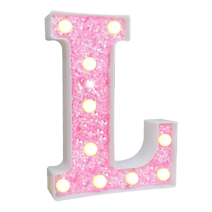 Lumina LED, roz, litera L