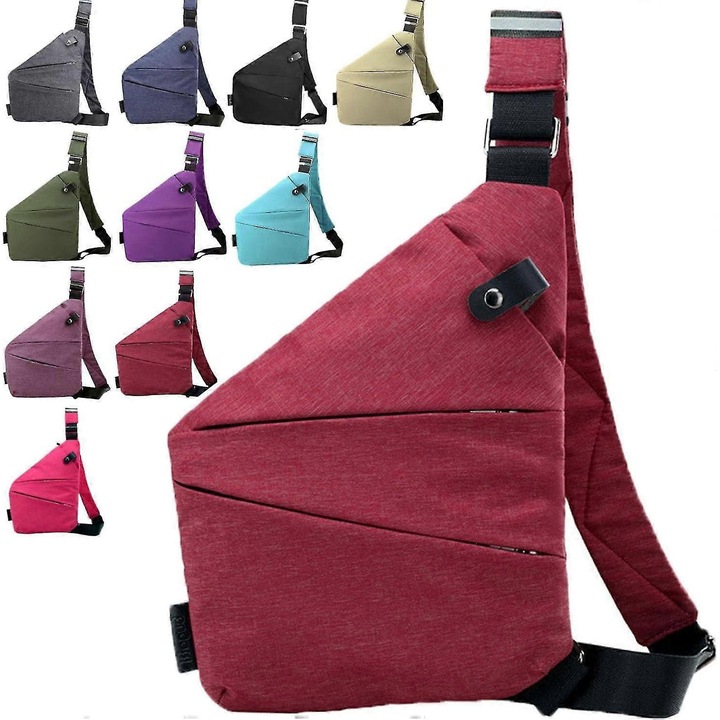 Geanta de voiaj anti-furt, rosie, impermeabila, dimensiuni mari