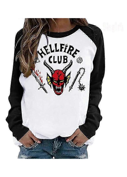 Блуза Hellfire Club, Унисекс, Памук, Бял