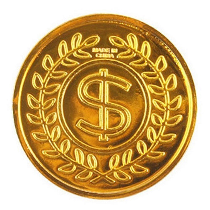 100 darabos arany műanyag érmekészlet parti- és társasjátékokhoz, 3,5 cm