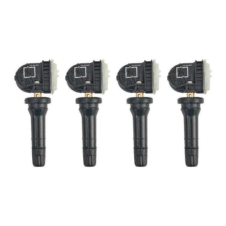 Set 4 senzori de presiune a anvelopelor pentru Ford B-Max, C-Max, Ecosport, F-150, negru, plastic+metal