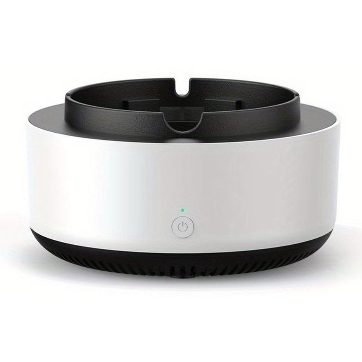 Intelligens mesterséges intelligenciával ellátott légtisztító hamutartó, azonnal megszünteti a füstöt és a szagokat, kerek kialakítás kék fényhatással, tökéletes otthonra, irodába, autóba