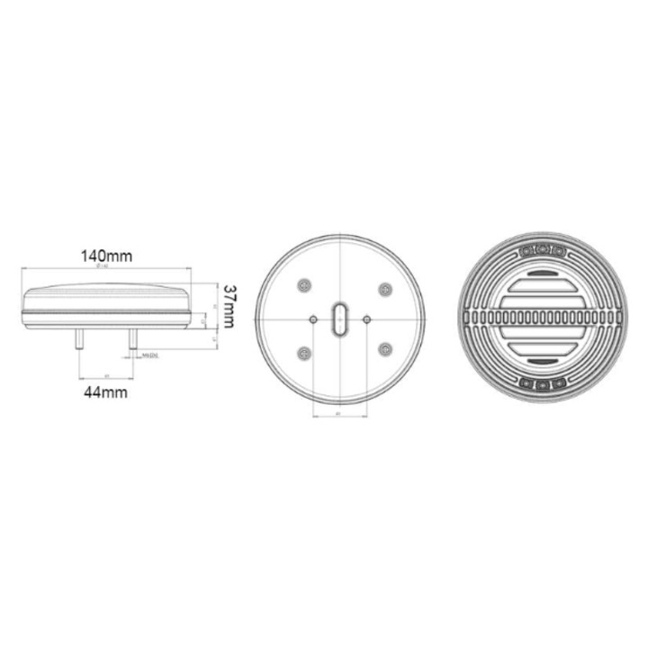 Set 2 Stopuri Auto LED Spate, Universale, diametru 140mm, pentru Remorca, Camion, utilaje agricole, 12-24V, Semnalizare dinamica, Pozitie, STOP, rosu / galben