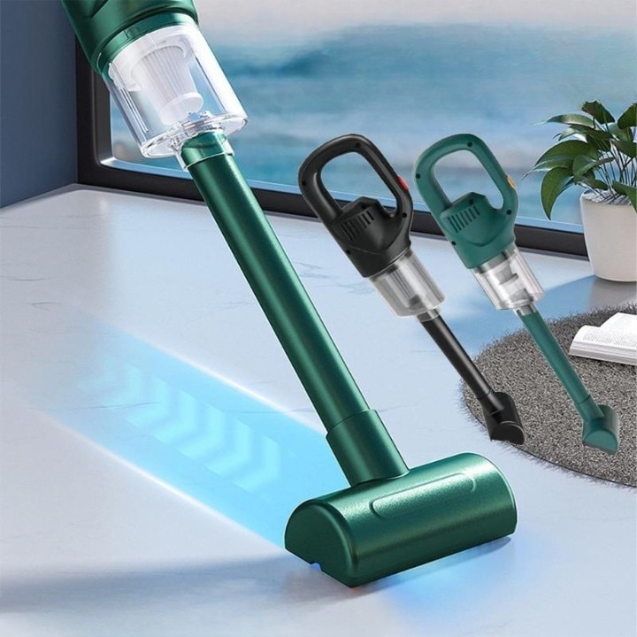 Aspirator portabil wireless, verde. 45 min autonomie, ideal casa & masina