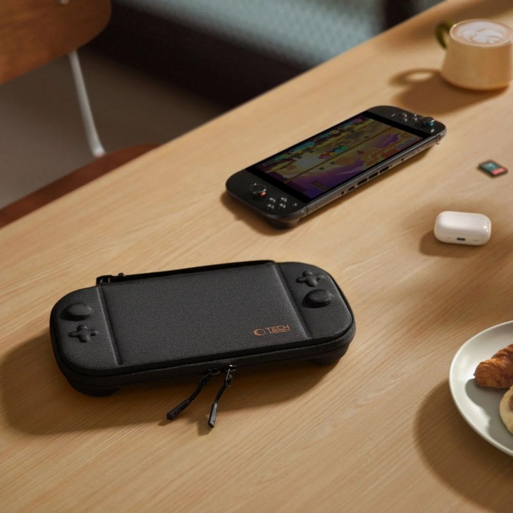 Tech-Protect Slim Pouch tok Nintendo Switch 2 konzolhoz, fekete