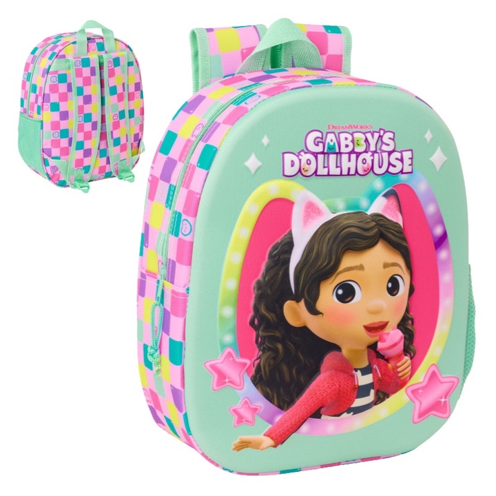 Rucsac Prescolar Safta Gabby's Dollhouse, Spuma EVA, Multicolor, 22x27x10cm