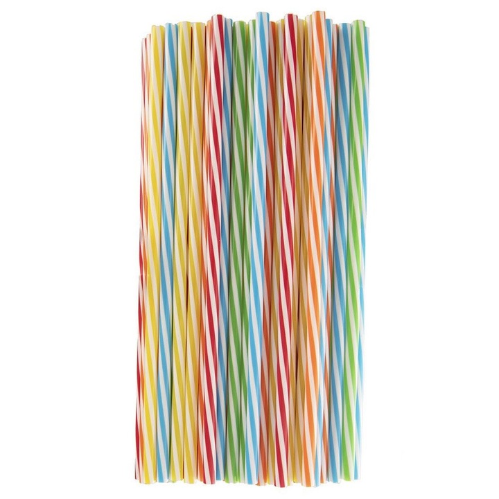 Комплект 50 многократни сламки, ORION, 22x0,6см, многоцветни, полипропилен
