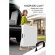 Masa dreptunghiulara pliabila 180x75x74 cm, cadru metalic din otel, blat din plastic HDPE, alb, pentru gradina, terasa, camping, evenimente, Brivoo®