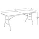 Masa dreptunghiulara pliabila 180x75x74 cm, cadru metalic din otel, blat din plastic HDPE, alb, pentru gradina, terasa, camping, evenimente, Brivoo®