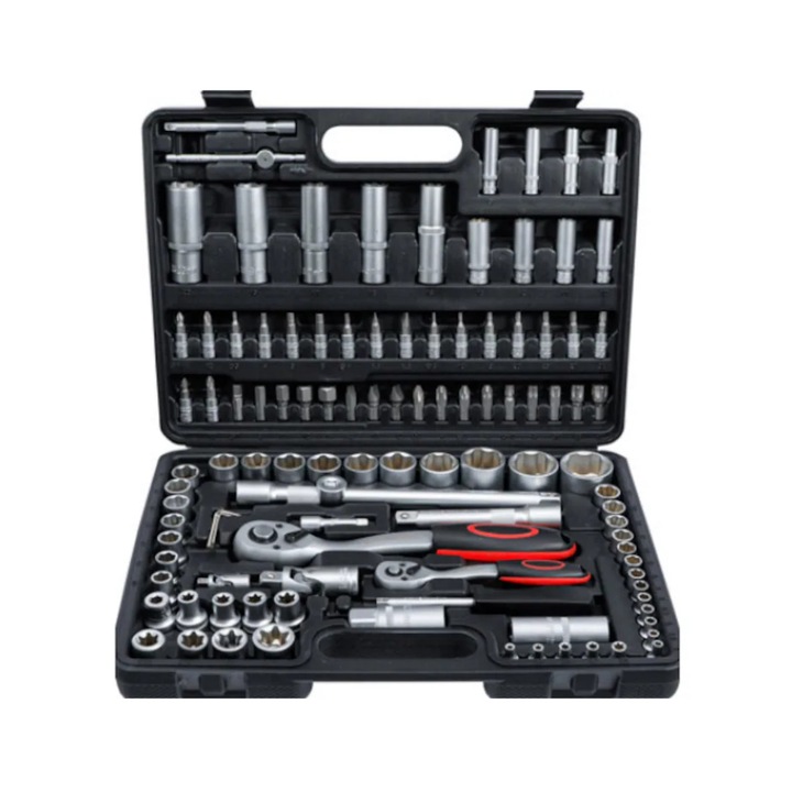 Trusă Chei Tubulare Kraft Royal 108 Piese, oțel Cr-V, organizare eficientă