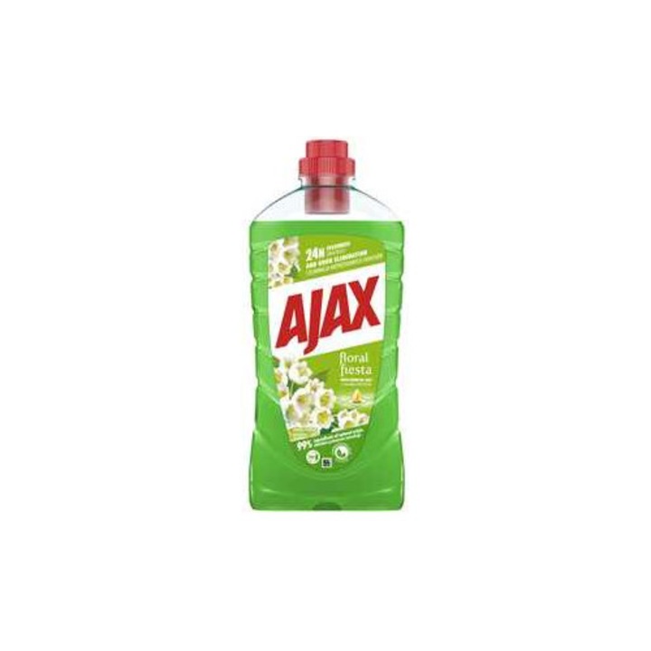 Solutie curatat podele, Ajax, 1000ml, verde, parfum floral