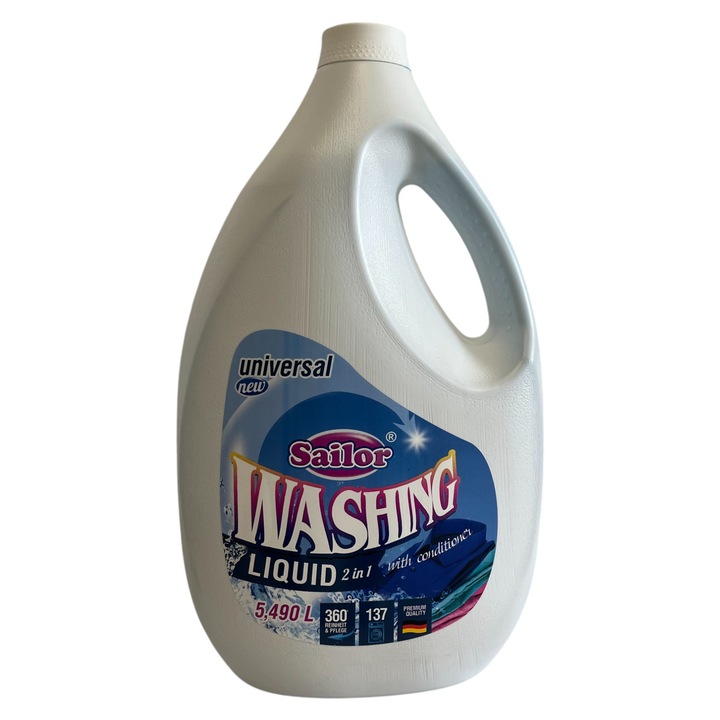 Detergent lichid Sailor Universal 2 in 1 cu balsam de rufe – 5.490 L