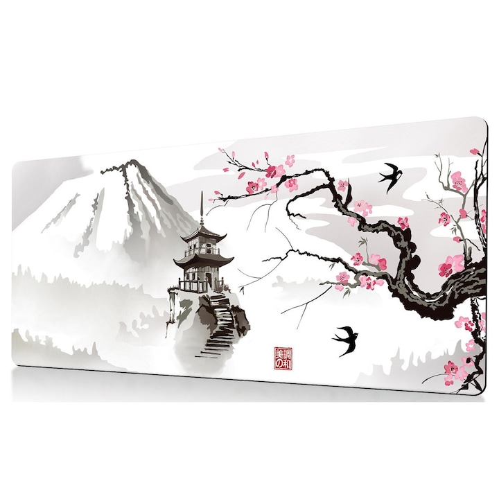 Професионална подложка за мишка за геймъри, черно/червено, 90x40 см, eR D L