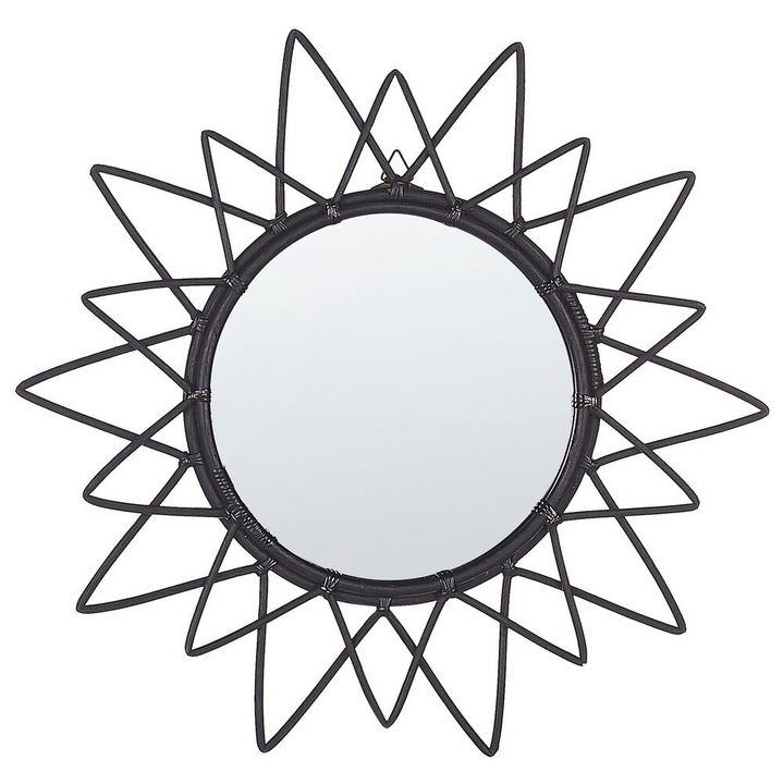 Falitükör Aroek Rattan Fekete