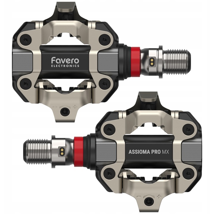 Велосипедни педали Favero Assioma PRO MX-2, с двойно измерване на мощността, съвместими с SPD, пълен комплект