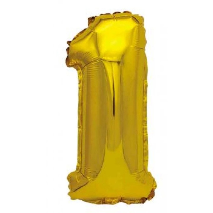 Arany '1' Fólia Lufi - 40 cm, Héliummal és Levegővel Tölthető