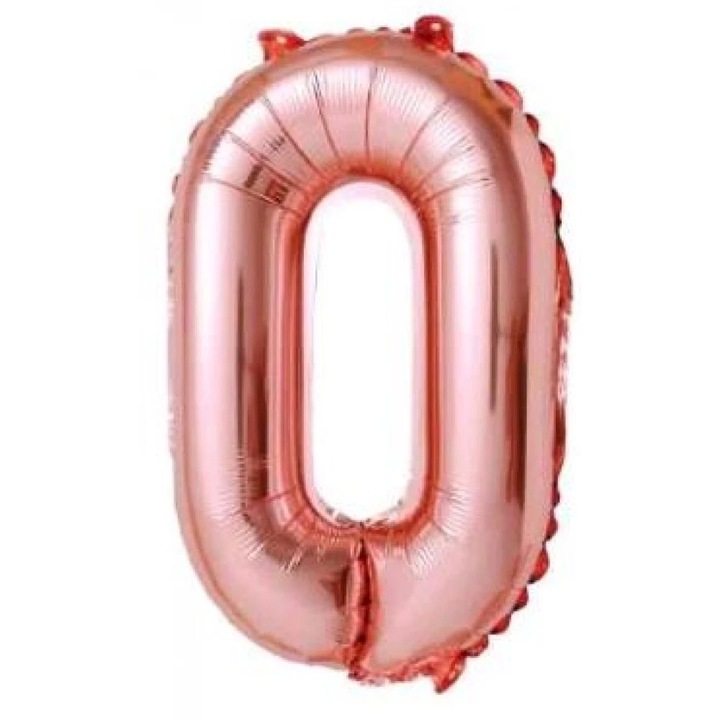 Baba rózsaszín '0' Fólia Lufi - 110 cm, Héliummal és Levegővel Tölthető