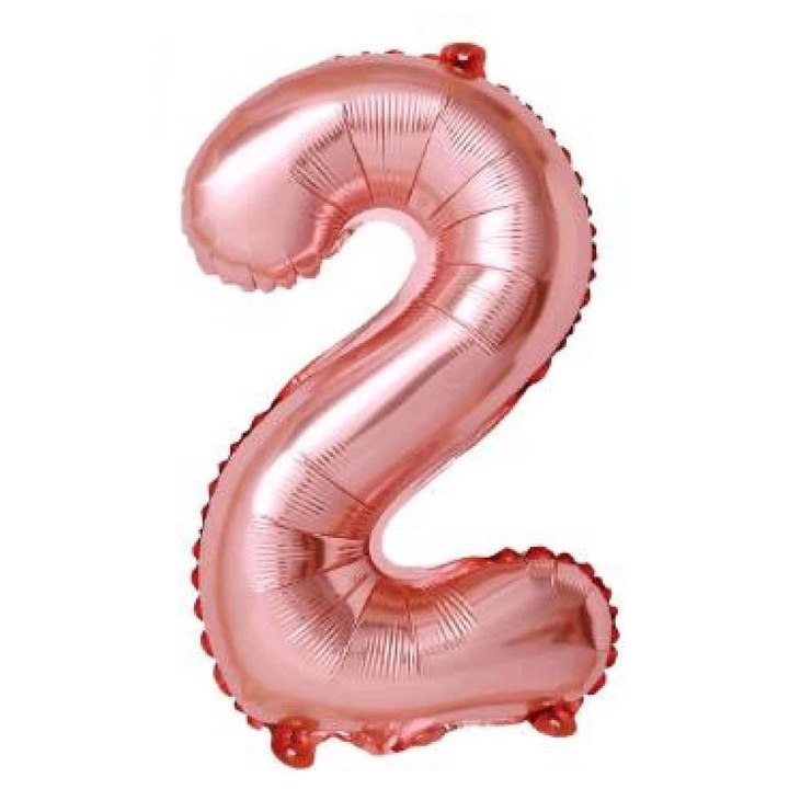 Baba rózsaszín '2' Fólia Lufi - 110 cm, Héliummal és Levegővel Tölthető