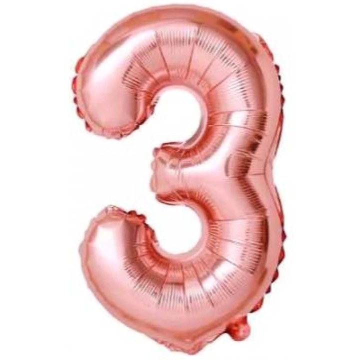 Baba rózsaszín '3' Fólia Lufi - 110 cm, Héliummal és Levegővel Tölthető