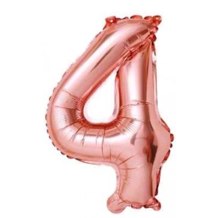 Baba rózsaszín '4' Fólia Lufi - 110 cm, Héliummal és Levegővel Tölthető
