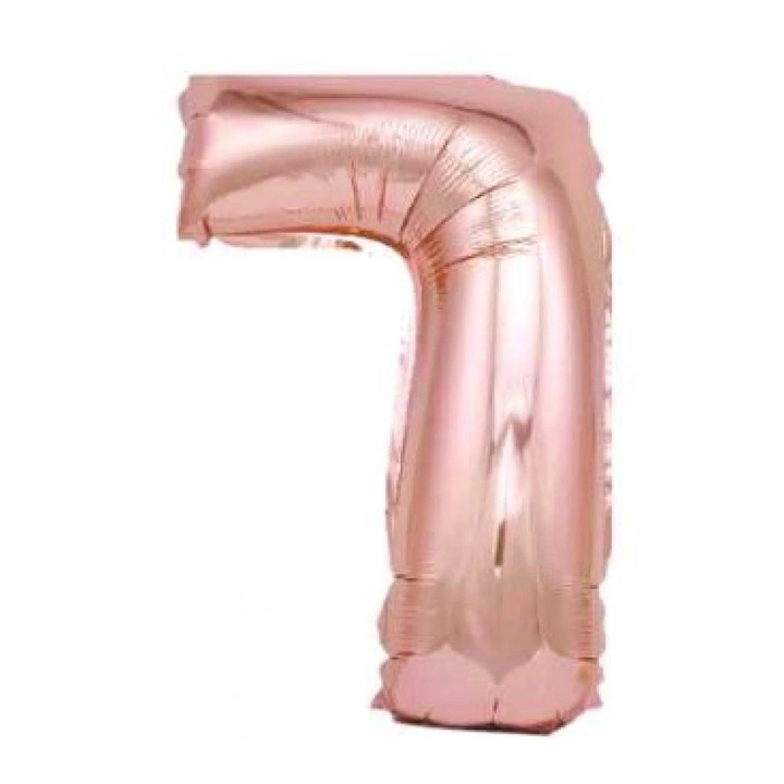 Baba rózsaszín '7' Fólia Lufi - 40 cm, Héliummal és Levegővel Tölthető