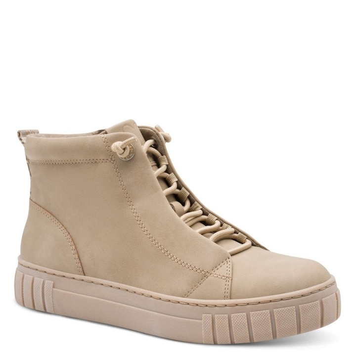 Marco Tozzi Ghete bej Marco Tozzi pentru femei cu șireturi și fermoar 25291-43-341 07676