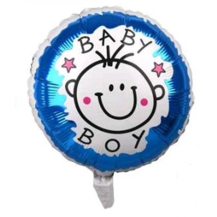 Fólia lufi – baba mintás – "Baby Boy" felirattal – 45cm