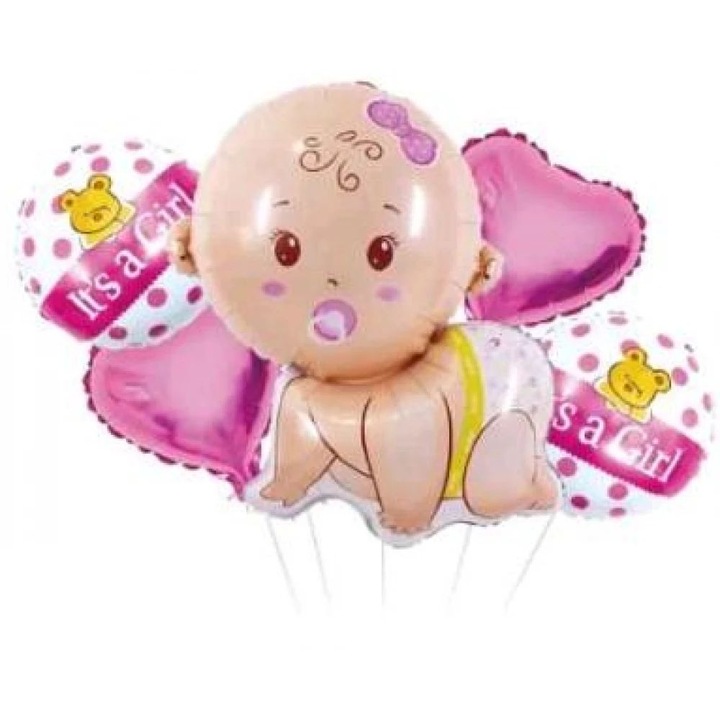 Fólia lufi – Baba szívekkel alakú – 77cm