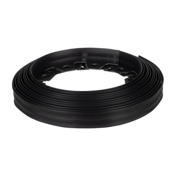 Separator gazon WTO®, banda separatoare de gazon, 10m x 4 cm, 20 de ancore de montare, Negru