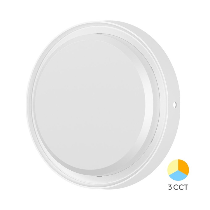 PLAFONIERA LED 18W 3in1 D:222MM IP65 ALB BULKHEAD RND