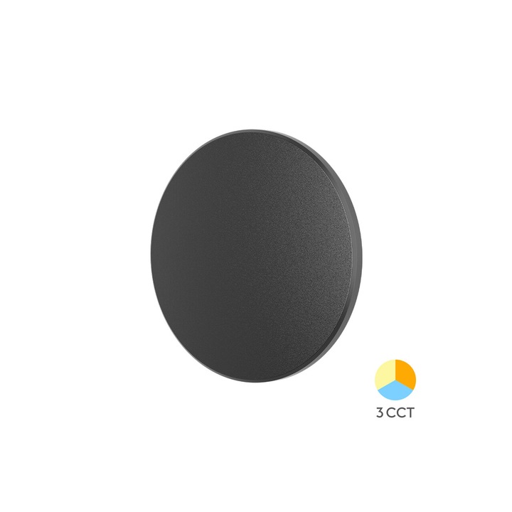 CORP LED PALERMO 8W-3in1 IP65- D120mm NEGRU