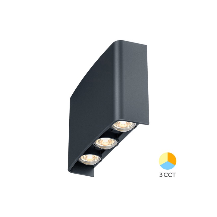 CORP LED PT, 6W 3in1 VECTOR-B-WL GRI IP65
